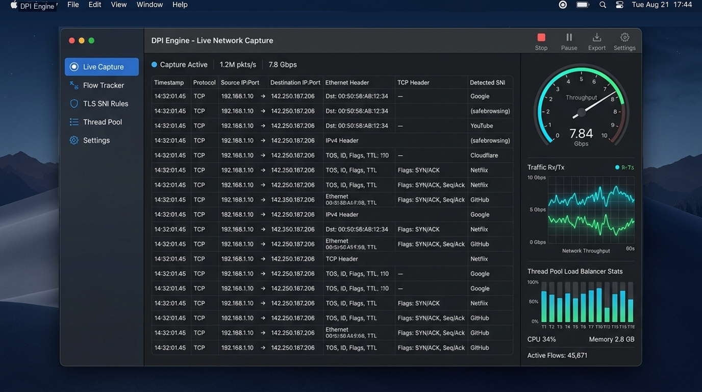 Deep Packet Inspection (DPI) Engine